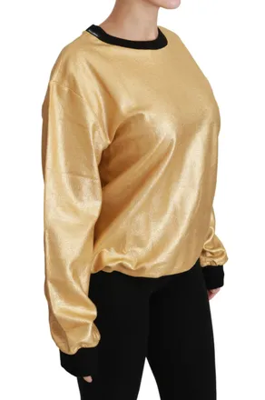Dolce & Gabbana Cotton Crewneck Pullover Sweatshirt - Gold