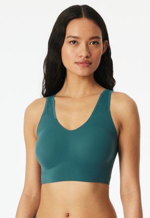 Schiesser Bustier SCHIESSER Invisible Soft Lace, Damen, Gr. 36, N-Gr, 700, gr&uuml;n, Single Jersey, Obermaterial: 75% Polyamid, 25% Elasthan, BHs Bustier, herausneh