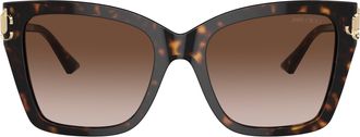 Jimmy Choo London 0jc5012 Bold Oversized Square Frame Tortoiseshell Sunglasses