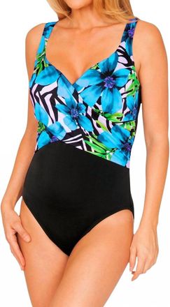 Longitude Ghana Wrap Tank One Piece Swimsuit In Blue