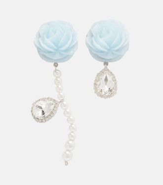 Magda Butrym Rose embellished drop earrings