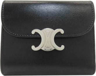Celine Black Leather Wallet (Tri-Fold) (Pre-Owned)