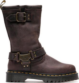 Dr. Martens Schoenen, Dames, Bruin, 38 EU, Leer, Anistone Hi Leather Biker Boots