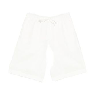 Dunst Relaxed Fit Linnenmix Shorts met Trekkoord Taille - Dames - Korte broeken - Wit - Maat: M Linnen