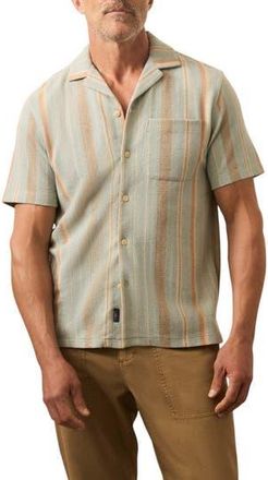 Faherty Oasis Jacquard Camp Shirt in Sequoia Lake Stripe at Nordstrom Rack, Size Medium