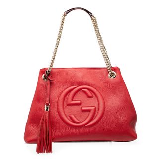 Gucci Tweedehands Middelgrote Leren Soho Ketting Tote