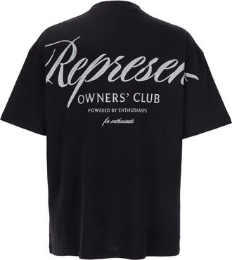 Represent Mens T-Shirt Owners Club Black Cotton T-Shirts And Polos