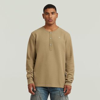 G-Star Structured Tweeter Grandad T-Shirt - Beige - Heren