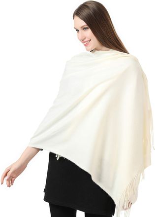 World of Shawls Essential Cozy Warm Shawls Scarves Scarf for Women this Winter Autumn Fall (Ivory Cream)