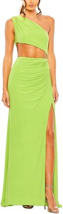 Mac Duggal Cut Out One Shoulder Ruched Back Gown