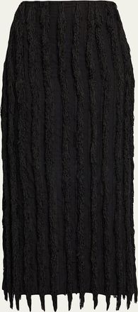 Zankov Merino Wool/Silk Pleated Maxi Skirt