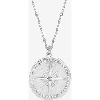 Dower & Hall Diamond True North Talisman Necklace in Sterling Silver at Nordstrom, Size 18