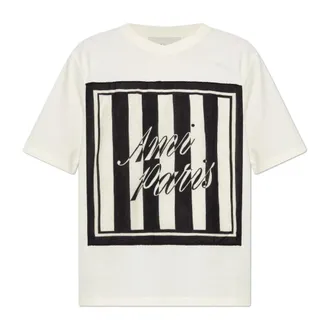 Ami T-Shirts, female, Beige, Size: 2XS Logo T-shirt