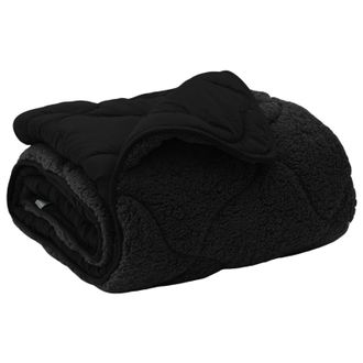 vidaXL Edred&oacute;n De Todo El A&ntilde;o Acolchado Negro 200 X 200 Cm Vidaxl