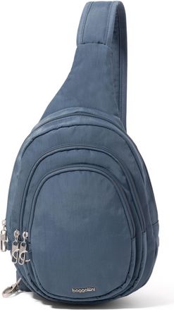Baggallini Womens Securtex Anti-Theft Multi Zip Sling