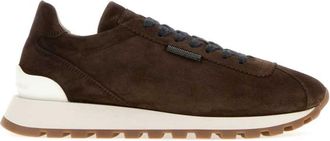 Brunello Cucinelli Brown Suede Lace-up Sneakers