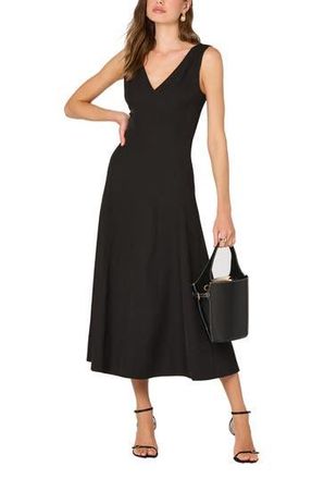 ASTR the Label V-Neck Midi Dress in Black at Nordstrom Rack, Size X-Large