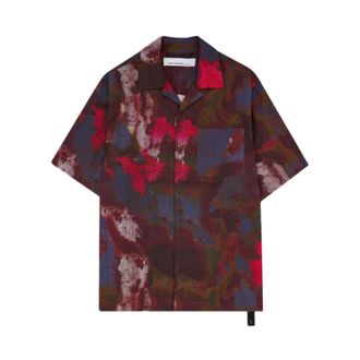 OAMC Short Sleeve Shirts, male, Multicolor, Size: XL Peacemaker Logo-Print Shirt