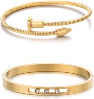 Adornia Set of 2 Assorted Bracelets in Gold at Nordstrom Rack