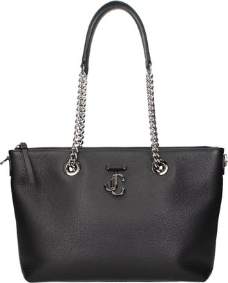 Jimmy Choo London Black Leather Shoulder Womens Bag