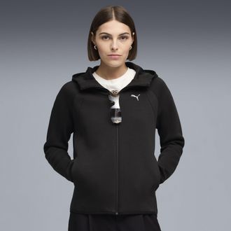 Puma Felpa con cappuccio e zip integrale Evostripe da donna, Abbigliamento, Nero, XL