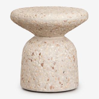 Sklum Mesa Auxiliar Para Jard&iacute;n Redonda &Oslash;40 Cm En Cemento Zanira Sklum