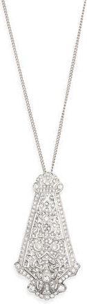 Kenneth Jay Lane Art Deco Crystal Pendant Necklace in Silver at Nordstrom Rack