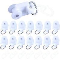 OEM Litzee - 50 Rodillos Deslizantes Para Cortinas - Rodillos Y Ganchos Para Barras De Cortina - Pl&aacute;stico De Alta Calidad - Dimensiones 2,5 X 1,4 Cm - Cre