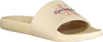 Calvin Klein Embroidered Polyester Slipper - Beige