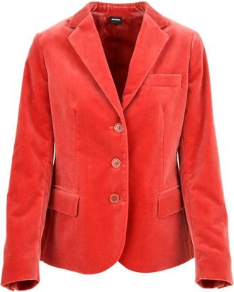 Aspesi Blazer met knoopsluiting aan de voorkant en split aan de achterkant - Dames - Blazers - Rood - M - Jassen