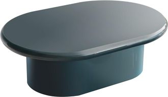 Oviala Mesa de centro ovalada de 100 x 70 cm en MDF lacado en azul pato