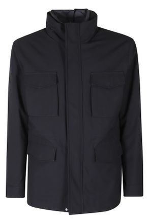 Duno Dark Blue Field Viscose-Blend Jacket