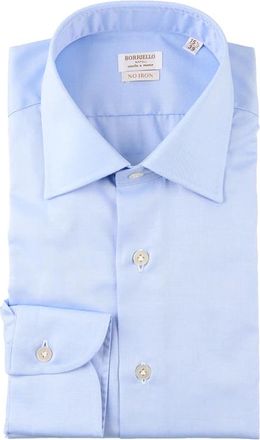 Borriello Camicia 100% Cotone - Heren - Zakelijke Overhemden - Blauw - 2XL - Katoen - Overhemden