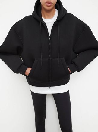 Wardrobe.NYC Bonded Zip Hoodie In Black