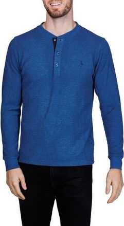 Tailorbyrd Cozy Waffle Knit Long Sleeve Henley in Oasis Blue Heather at Nordstrom Rack, Size Xx-Large