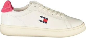 Tommy Hilfiger Schoenen, Dames, Wit, 42 EU, Leer, Witte Leren Dames Sneaker