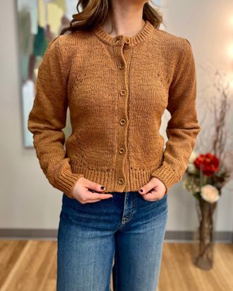 Ulla Johnson Delphina Long Sleeve Cardigan In Umber