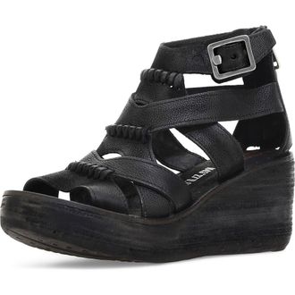 A.S.98 Norman Platform Wedge Sandal in Black at Nordstrom, Size 10.5-11Us