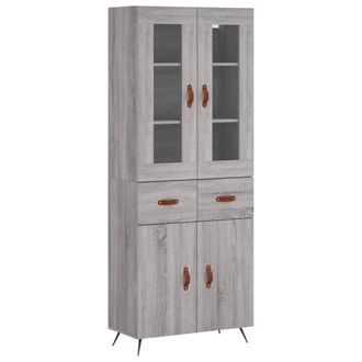 vidaXL Vidaxl - Aparador Alto Madera Contrachapada Gris Sonoma 69,5x34x180 Cm