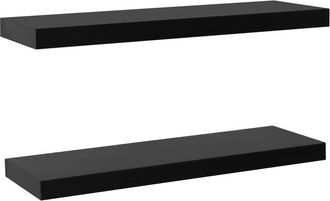 vidaXL Floating Wall Shelves 2 pcs Black 80x20x3.8 cm Vidaxl