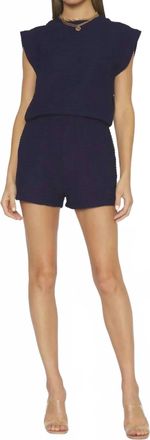 4SI3NNA Etta Smocked Shorts In Navy