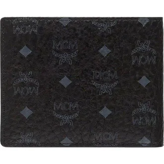 MCM Bifold Wallet in Visetos With Card Case in Black at Nordstrom