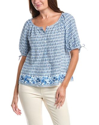 Max Studio Tie-Sleeve Blouse