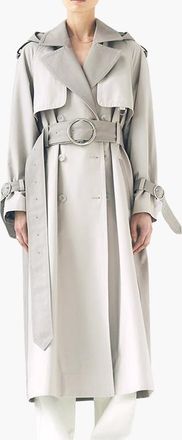 Caalo Water-Resistant Trench Coat in Light Gray at Nordstrom, Size Medium