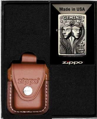 OEM Juego De Encendedores Zippo Zodiaco G&eacute;minis Regalo Para Gemelos N.&deg; 4