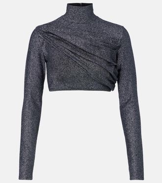 Gucci Crop top de lam&eacute; fruncido