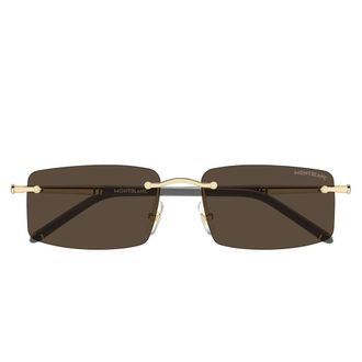 Montblanc Sunglasses, unisex, Yellow, Size: 56 MM Mb0443S Rimless Sunglasses