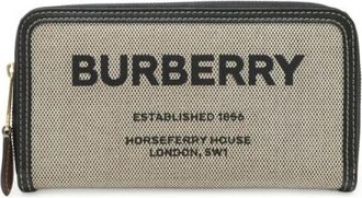 Burberry Pre-owned Horseferry Print Canvas Leather Long Wallet - Dames - Vintage Accessoires - Beige - ONE Size - Leer - Vintage