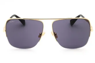Max Mara MM0121 Aviator Metal Frame Sunglasses - Gold