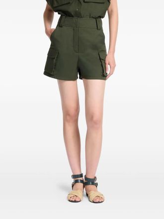 Elie Saab Gabardine cargo-pocket tailored shorts - Green